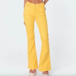 Edikted Yellow Flare Pants